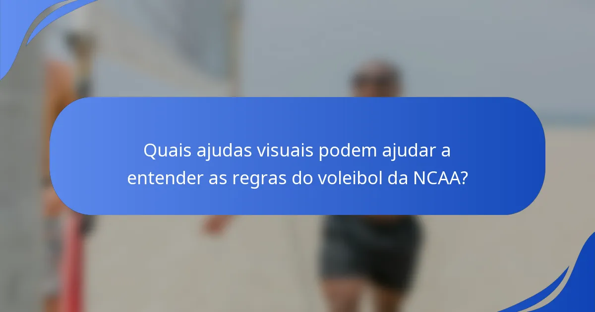 Quais ajudas visuais podem ajudar a entender as regras do voleibol da NCAA?